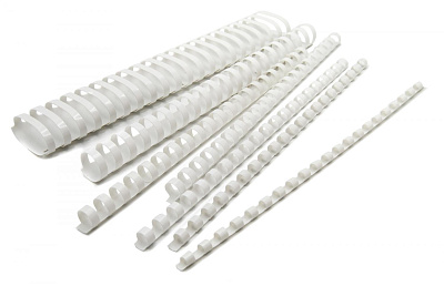Пружины для переплета пластиковые Silwerhof d 25мм 181-210лист A4 белый (50шт)