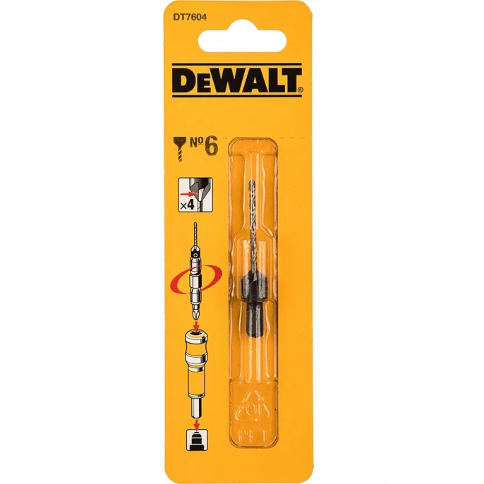 Сверло пилотное 2,38 мм с зенкером для шурупов 3 мм, размер №6 DEWALT DT 7604