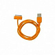 Кабель 30-pin to USB Human Friends Super Link Rainbow C Orange, 1м, для Iphone 3G\3Gs\4\4s, iPad 1\2\3, iPod 5 g\classic\nano 1 g\nano 2 g\nano 3 g\nano 4 g\nano 5 g\nano 6 g\touch 1 g\touch 2 g\touch