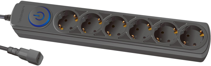 Сетевой фильтр Ippon BK-6-UPS-1.8-10-B, 1.8м, черный