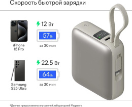 Мобильный аккумулятор Magssory PBN005 10000mAh 22.5W 3A USB-C титановый 30142829