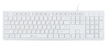 Клавиатура Оклик 500M белый USB slim Multimedia (1061586) кабель 1.5м