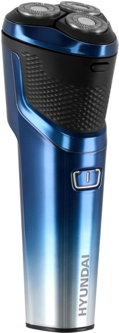 Бритва роторная Hyundai H-SH8089 реж.эл.:3 питан.:аккум. голубой/черный