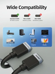 Удлинительный кабель CABLETIME CH26E (CT-HDFF4K-AG0.5) 0.5 м, черный, 4K60Hz HDMI