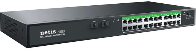 Коммутатор Netis P124GC L2 24x1Гбит/с 2SFP 24PoE+ 360W неуправляемый
