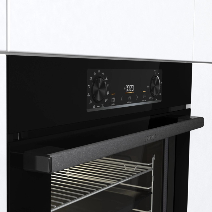Духовой шкаф электрический Gorenje BPS6737E14BG,  77л,  дверца с 4 стеклами,  черный