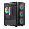XASTRA Корпус A402M 4FRGB Black mATX/Mesh/full-size TG/4x120mm FRGB fans/ A402M-4FC12F-BK