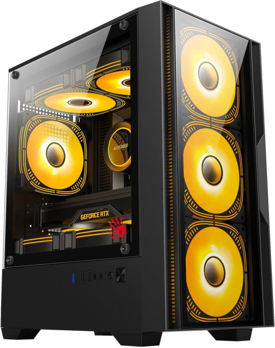Корпус mATX BLOODY CC-123, Mini-Tower, без БП,  черный [cc-123-bk]