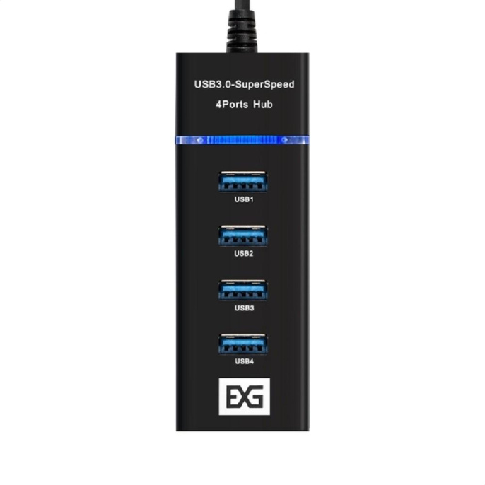 Exegate EX299788RUS USB-Хаб концентратор 4-в-1 ExeGate DUB-331T кабель-адаптер USB3.0 -- 3xUSB2.0, 1xUSB3.0, Plug&Play, черный