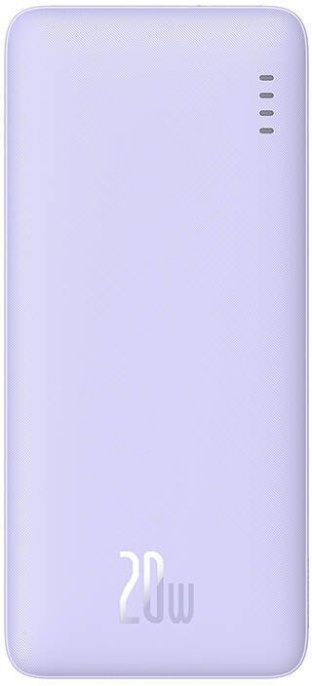 Портативное зарядное устройство Baseus Airpow P10022804513-00 Power Bank 20000mAh 20W Nebula Purple With cable USB to Type-C 50cm White мощность: 20 Вт, тип разъема: USB Type C, порты: 1 x USB-C + 1 x USB-A + 1 x Micro, превосходная безопасность