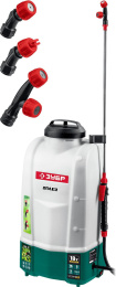 Опрыскиватель Зубр Мастер ОПЛ-15, аккумуляторный, наплечный, 15л, белый/зеленый