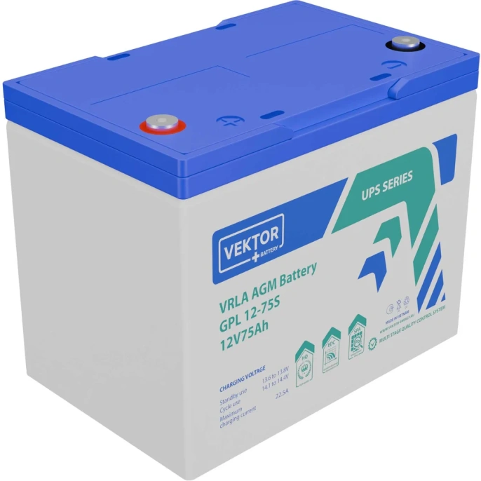 Аккумуляторная батарея GPL 12-75S 12В, 75Ач Vektor Energy 51323