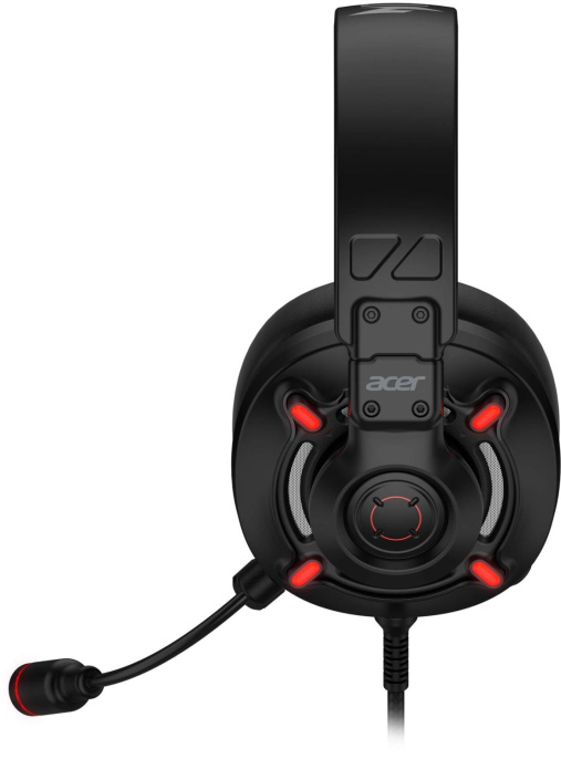 Гарнитура игровая Acer Nitro OHW306,  для компьютера, мониторные,  проводные, черный  / красный [zl.hdsee.00e]