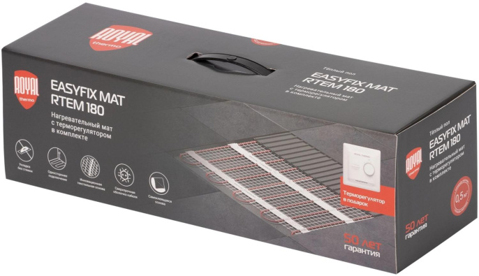 Мат нагревательный Royal Thermo EasyFix RTEM 2-180-8 8м2 16м 1440Вт красный