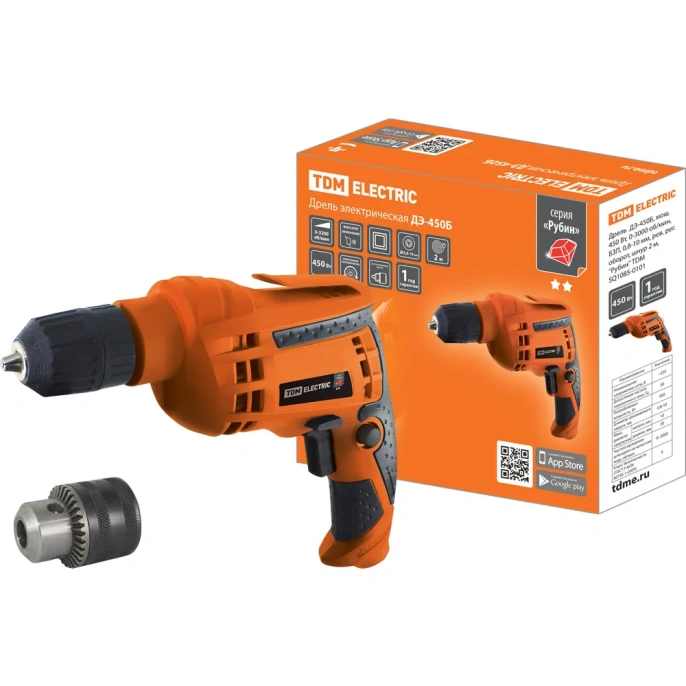 Дрель TDM ELECTRIC ДЭ-450Б Рубин 450 Вт SQ1085-0101