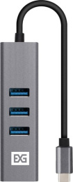 USB-Хаб (концентратор) 4-в-1 ExeGate DUB-4TC (кабель-адаптер USB Type C --> 4xUSB3.0, Plug&Play, корпус алюминиевый, серебристый) EX293987RUS