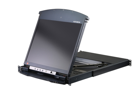KVM консоль ATEN 19" 1-Local/Remote Share Access 16-Port Multi-Interface Cat 5 Dual Rail LCD KVM over IP switch KL1516AIN-AXA-RG