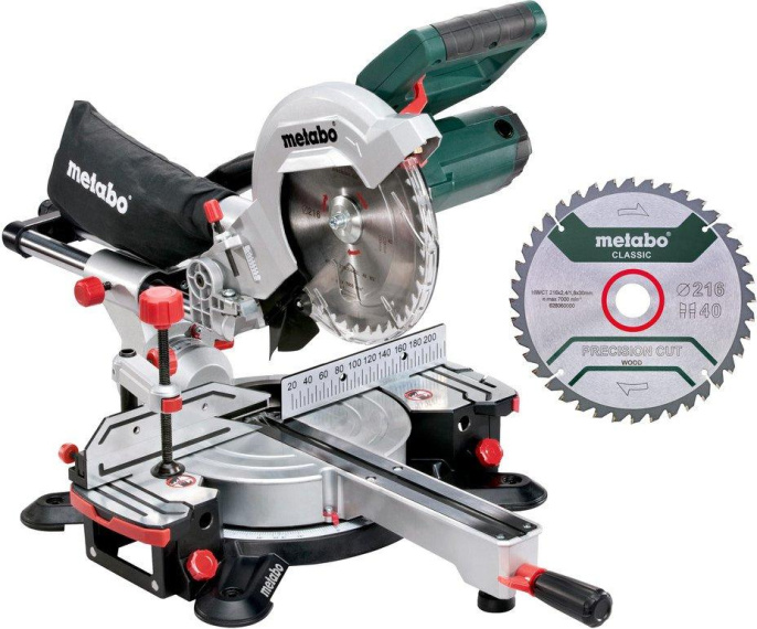 Торцовочная пила Metabo KGS 216 M Set 1500Вт 5000об/мин d 216мм