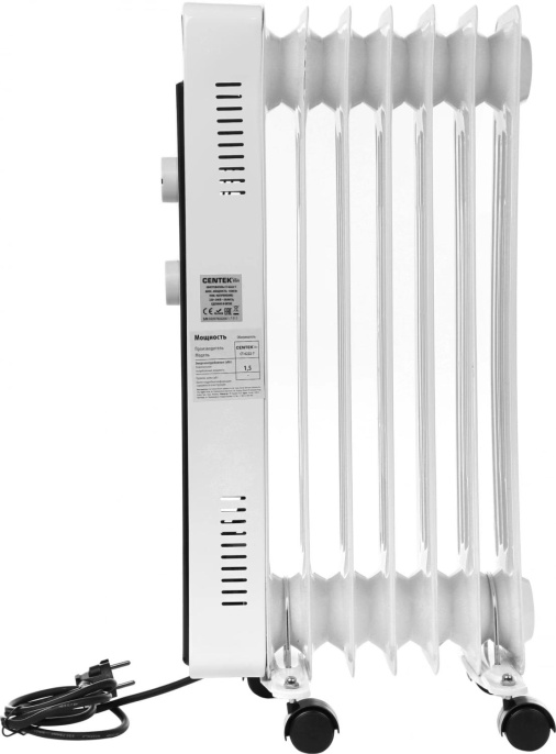 Масляный радиатор CENTEK CT-6222-7, 1500Вт, 7 секций, 3 режима, белый