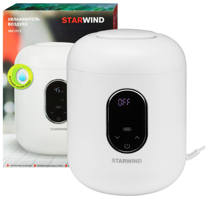 Увлажнитель воздуха Starwind SHC2315 30Вт ультразвуковой белый