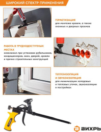 Пистолет монт.пены Вихрь 73/3/6/4