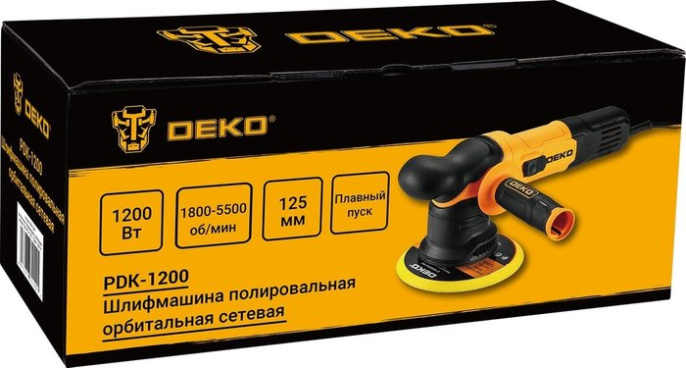 Шлифмашина полировальная орбитальная сетевая PDK-1200, 125мм, 1200 Вт DEKO 085-1064
