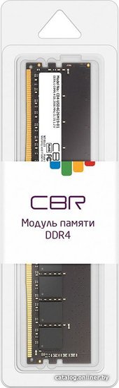 Оперативная память CBR 4ГБ DDR4 2666 МГц CD4-US04G26M19-01 4 ГБ, 1 модуль DDR4 DIMM, частота 2666 МГц, CL 19T, тайминги 19-19-19-43, напряжение 1.2 В