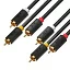 GCR Кабель 3.0m аудио 3 х RCA / 3 х RCA , GOLD, черный, GCR-51821