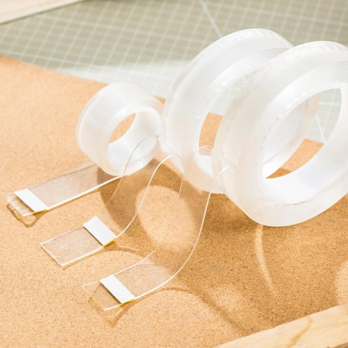 Клейкая лента универсальная двусторонняя Deli EA503 прозрачная шир.24мм дл.1м