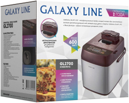 Хлебопечь Galaxy Line GL 2700 600Вт коричневый/серебристый