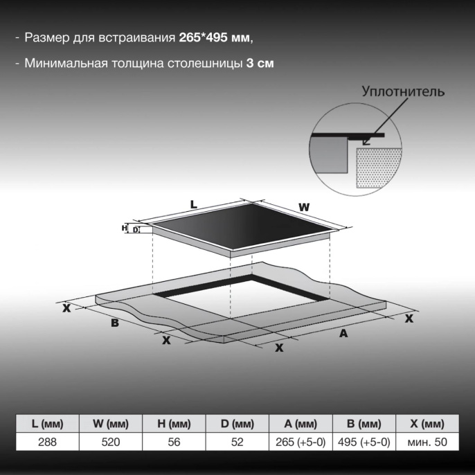 Индукционная варочная поверхность Hyundai HHI 3752 WG белый
