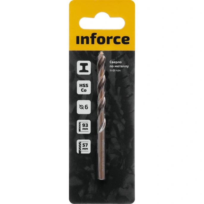 Сверло по металлу HSS-CO 6x93x57 мм Inforce 11-01-434