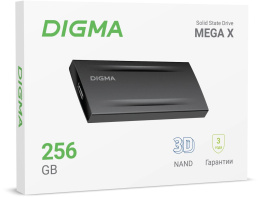 Накопитель SSD Digma USB3.2 Gen2x2 256GB DGSM8256G2MGG MEGA X 1.8" темно-серый