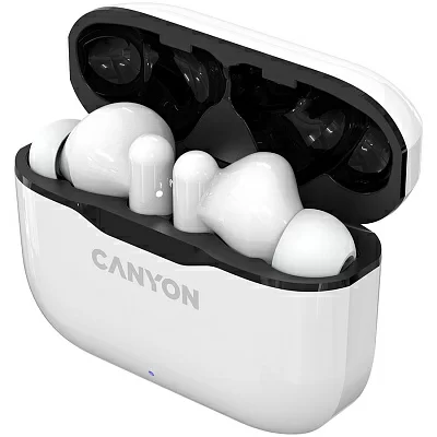 Гарнитура вкладыши Canyon TWS-3 белый/черный беспроводные bluetooth в ушной раковине (CNE-CBTHS3W)