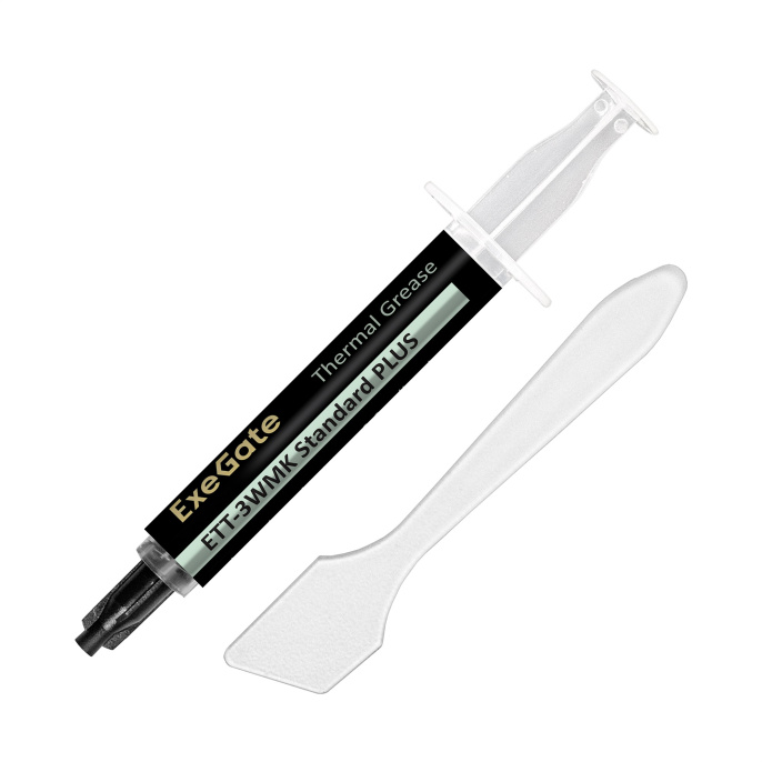Термопаста ExeGate ETТ-3WMK Standard PLUS (3,2 Вт/(м•К), 1.5г, шприц с лопаткой) EX296091RUS