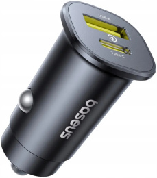 Автомобильное зарядное Baseus BS-C15C1 GoTrip DP1 Car Charger C+U 30W Cosmic Black C00072300123-00 30Вт, для телефонов, для планшетов, максимальное количество одновременно подключаемых устройств: 2шт, разъемы