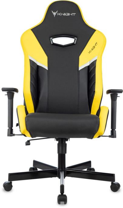 Кресло игровое Knight Thunder 5X черный/желтый экокожа с подголов. крестов. металл