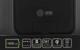 Внешний аккумулятор (Power Bank) Cactus CS-PBFSQT-10000,  10000мAч,  черный