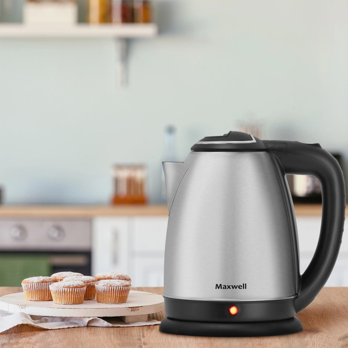 Чайник электрический Maxwell MW-1081 1.8л. 1850Вт сталь корпус: металл/пластик