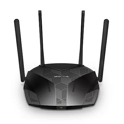 MERCUSYS AX3000 Двухдиапазонный Wi-Fi 6 роутер, до 574 Мбит/с на 2,4 ГГц + до 2402 Мбит/с на 5 ГГц, 4 фиксированные внешние антенны, 3 гигабитных порта LAN, 1 гигабитный порт WAN