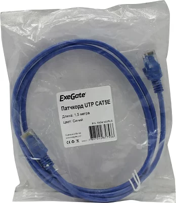Exegate EX241493RUS Патч-корд UTP кат. 5е, 1.5м Exegate синий