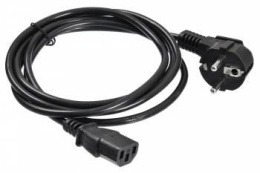 Кабель питания Buro AN23-1000,  IEC C13 (прямой) -  Евровилка (угловой),  1.8м,  черный