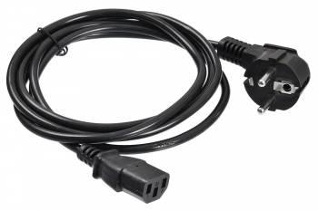Кабель питания Buro AN23-1000,  IEC C13 (прямой) -  Евровилка (угловой),  1.8м,  черный
