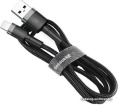 Кабель Baseus CALKLF-AG1 Cafule Cable USB For iP 2.4A 0.5m Gray+Black
