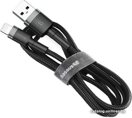 Кабель Baseus CALKLF-AG1 Cafule Cable USB For iP 2.4A 0.5m Gray+Black