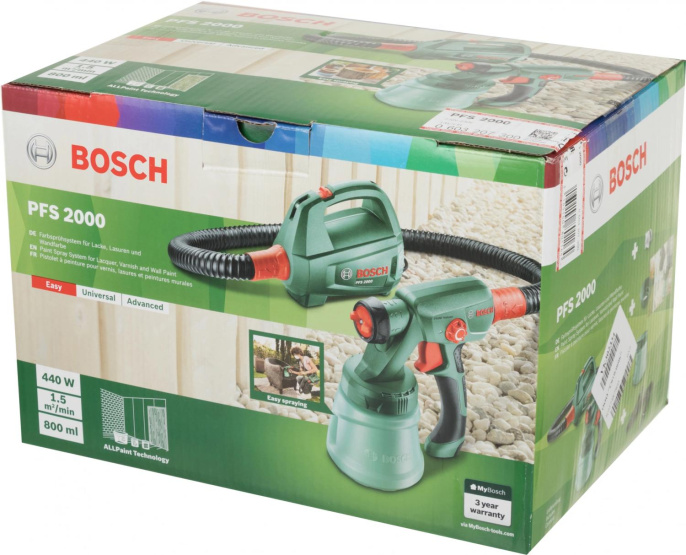Краскопульт Bosch PFS 2000 440Вт бак:800мл 200мл/мин