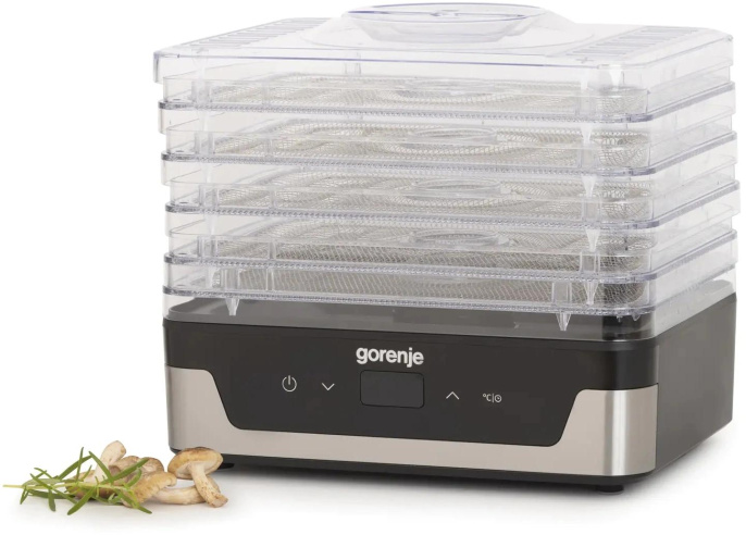 Сушка для фруктов и овощей Gorenje FDK400DE 5под. 240Вт нержавеющая сталь (745972)