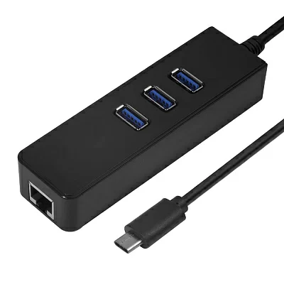 Greenconnect USB 3.1 Type C - Ethernet RJ-45 F Lan Card + USB 2.0-разветвитель на 3 порта, сетевой адаптер GCR-UC2CL01
