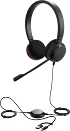 Гарнитура Jabra Evolve 20,  для компьютера, накладные,  проводные, черный [4999-823-169]