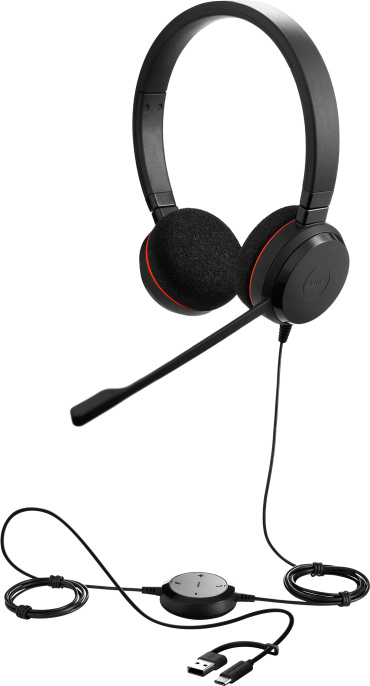 Гарнитура Jabra Evolve 20,  для компьютера, накладные,  проводные, черный [4999-823-169]
